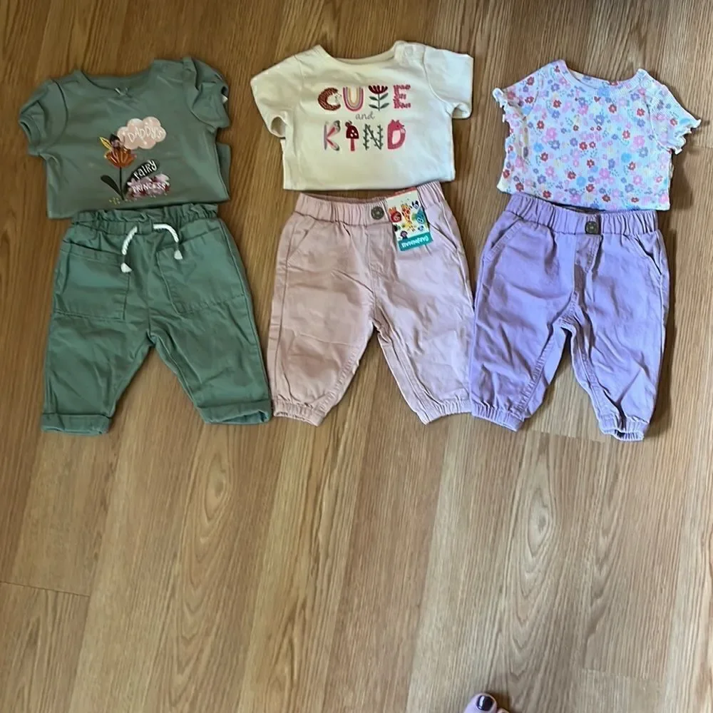 Garanimals  Girls Size 0-3 months Onesies and Matching Pants Sets